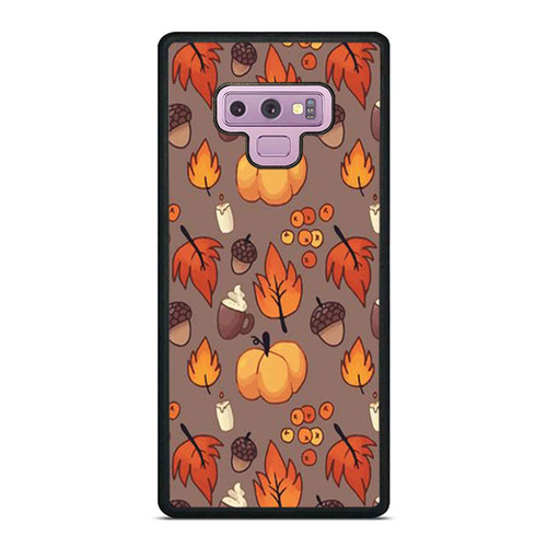 Fall Autumn Fall Pumpkin Acorn Pattern Samsung Galaxy Note 9 Case Cover
