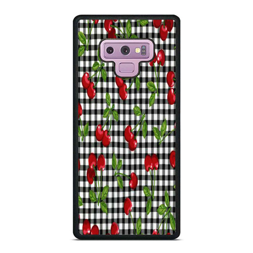 Cherry Checkered Pattern Samsung Galaxy Note 9 Case Cover