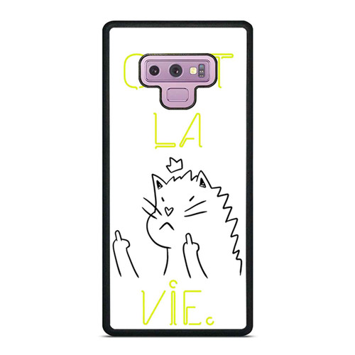 C'Est La Fucking Vie- Cat With Middle Finger Samsung Galaxy Note 9 Case Cover