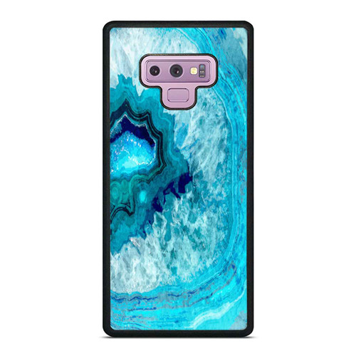 Blue Agate Slice Bathroom Watercolor Print Samsung Galaxy Note 9 Case Cover