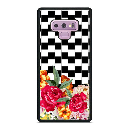 Black White Line And Rose 2 Samsung Galaxy Note 9 Case Cover