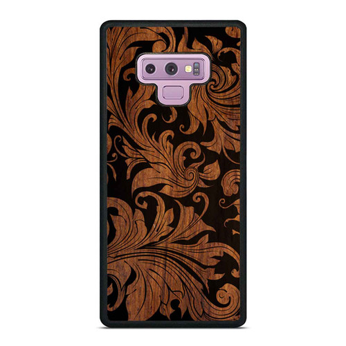 Black Floral Wood Samsung Galaxy Note 9 Case Cover