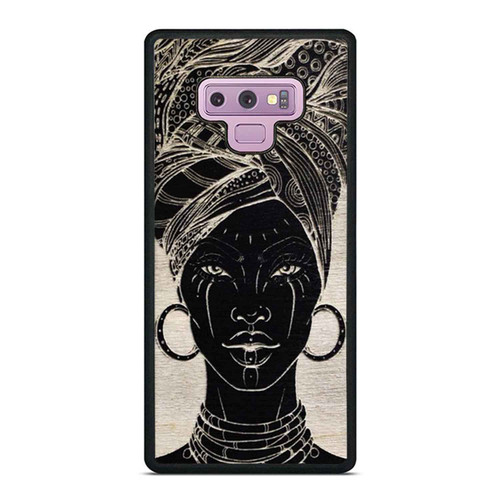 African Lady Face Illustration Samsung Galaxy Note 9 Case Cover