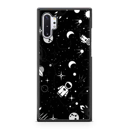 Space Astronaut Cosmic Black Pattern Samsung Galaxy Note 10 / Note 10 Plus Case Cover