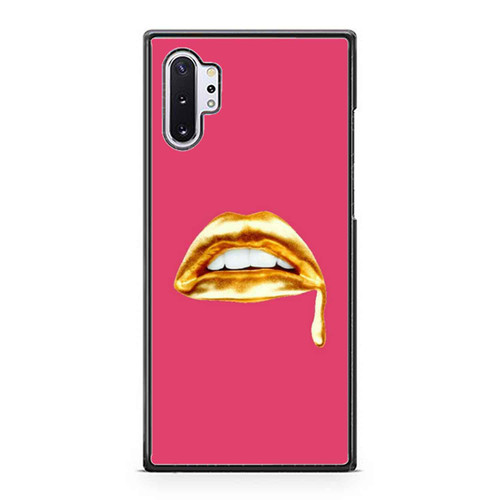 Sexy Lips Gold Background Pink Samsung Galaxy Note 10 / Note 10 Plus Case Cover