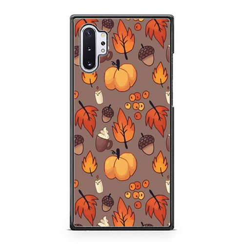 Fall Autumn Fall Pumpkin Acorn Pattern Samsung Galaxy Note 10 / Note 10 Plus Case Cover