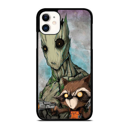 The Avengers Character Infinity War Groot And Rocket Racoon Cool Wallpaper iPhone 11 / 11 Pro / 11 Pro Max Case Cover