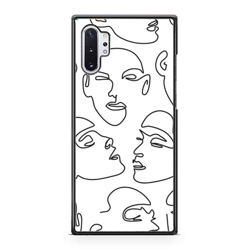 Abstract Minimal Face Line Art Samsung Galaxy Note 10 / Note 10 Plus Case Cover