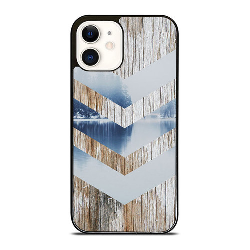 Morning Mist Nature Wood Chevron Design iPhone 12 Mini / 12 / 12 Pro / 12 Pro Max Case Cover