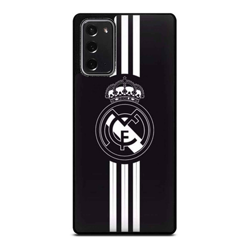 Real Madrid Logo Black And White Stripes Samsung Galaxy Note 20 / Note 20 Ultra Case Cover