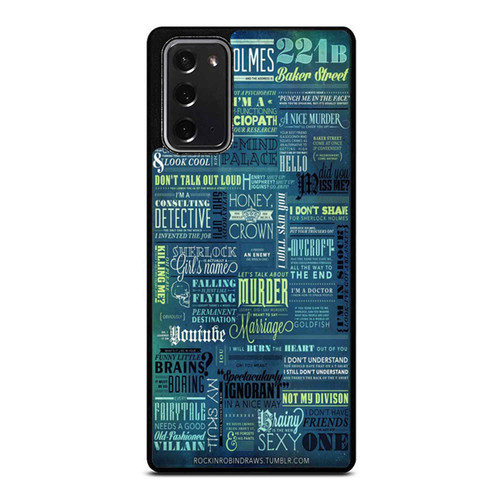 Quote Collage Sherlock Holmes Benedict Cumberbatch Samsung Galaxy Note 20 / Note 20 Ultra Case Cover