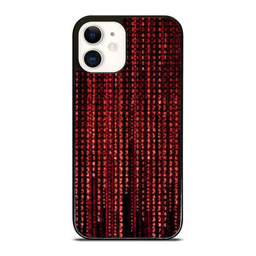 Matrix Computer Binary Red iPhone 12 Mini / 12 / 12 Pro / 12 Pro Max Case Cover