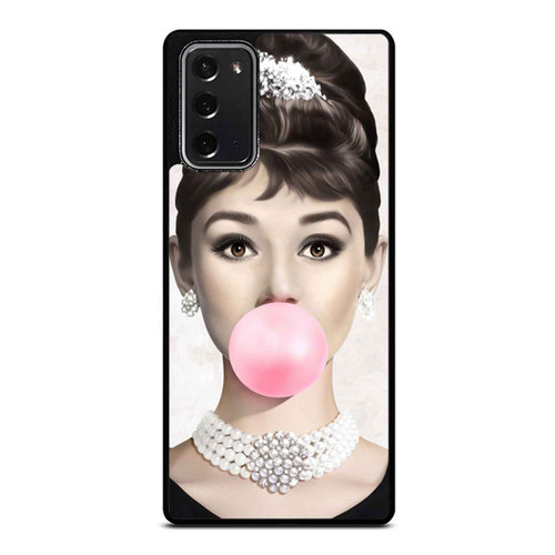 Audrey Hepburn Portrait Iconic Hat Chewing Gum Samsung Galaxy Note 20 / Note 20 Ultra Case Cover