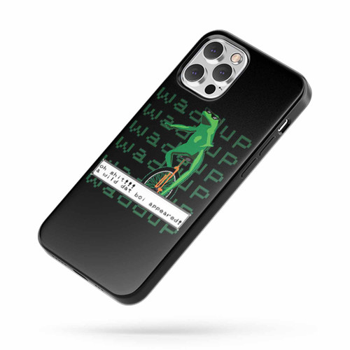 A Wild Dat Boi Appeared Waddup Green Frog Unicycle iPhone Case Cover