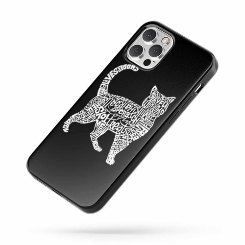 Cat Word Art Typography iPhone Case Cover