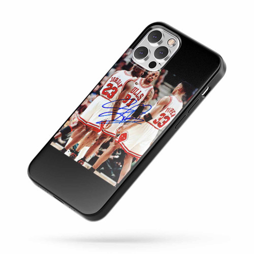 Dennis Rodman Signed Bulls Photo With Michael Jordan iPhone Case Cover