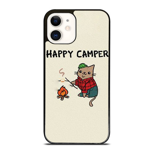 Happy Camper Hipster Lumberjack Cat Cute iPhone 12 Mini / 12 / 12 Pro / 12 Pro Max Case Cover