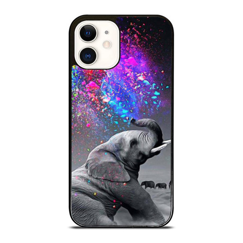 Grey Elephant Colourful Rainbow Bursting iPhone 12 Mini / 12 / 12 Pro / 12 Pro Max Case Cover