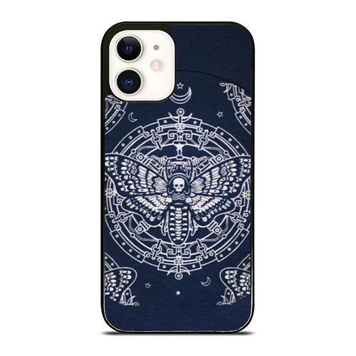 Fly Skull Mystical Circle Symbols Of The Moon iPhone 12 Mini / 12 / 12 Pro / 12 Pro Max Case Cover