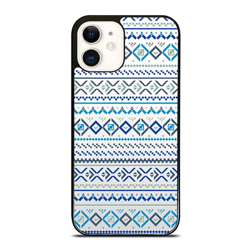 Fairisle Squares And Crosses Patterned iPhone 12 Mini / 12 / 12 Pro / 12 Pro Max Case Cover
