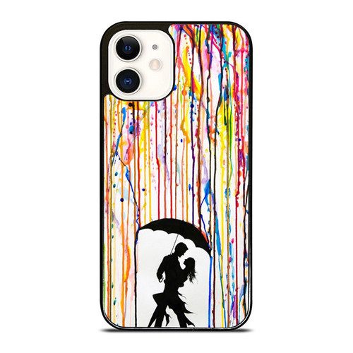 Dancing In The Rain Watercolor Art iPhone 12 Mini / 12 / 12 Pro / 12 Pro Max Case Cover