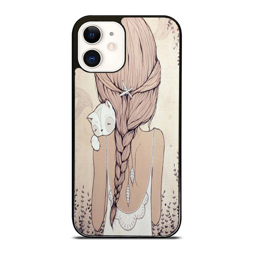 Charlie And Lola Girl With Kitten iPhone 12 Mini / 12 / 12 Pro / 12 Pro Max Case Cover