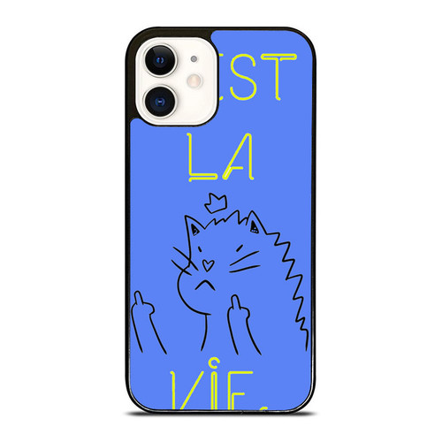 C'Est La Fucking Vie- Cat With Middle Finger 3 iPhone 12 Mini / 12 / 12 Pro / 12 Pro Max Case Cover