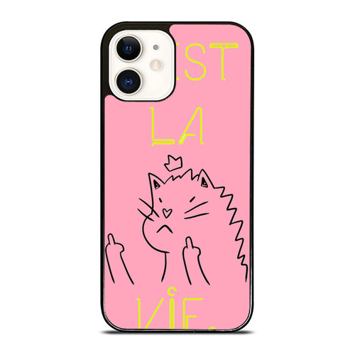 C'Est La Fucking Vie- Cat With Middle Finger 2 iPhone 12 Mini / 12 / 12 Pro / 12 Pro Max Case Cover
