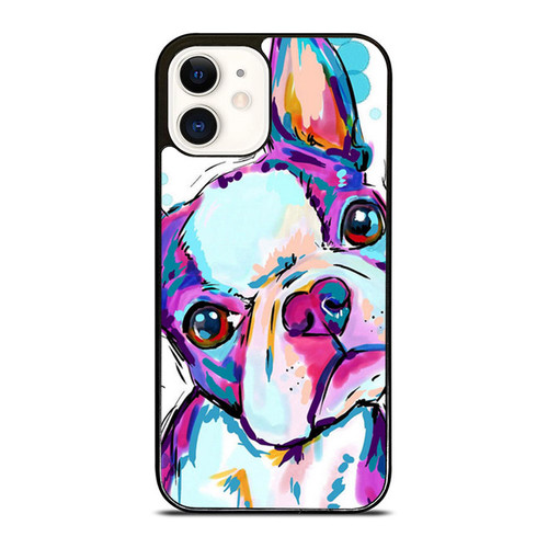 Boston Terrier Dog Colourful Cute Love It New iPhone 12 Mini / 12 / 12 Pro / 12 Pro Max Case Cover