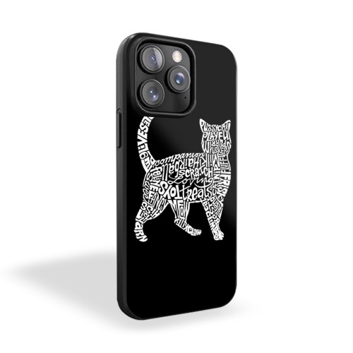 Cat Word Art Typography iPhone 15 Case Cover