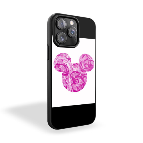 Mickey Mouse Head Purple Swirls iPhone 15 Case Cover