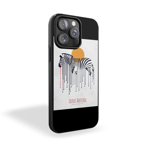 Zebra Global Warming Painting iPhone 15 Case Cover