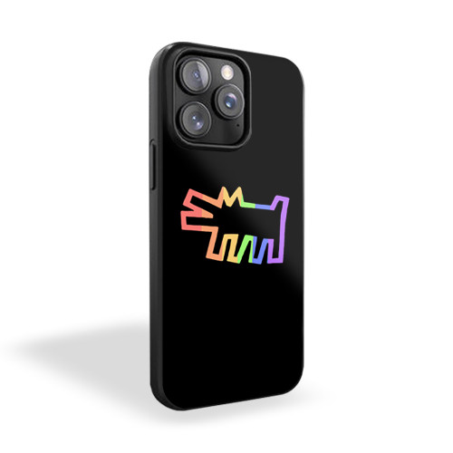 Keith Haring Dog Rainbow Design iPhone 15 Case Cover