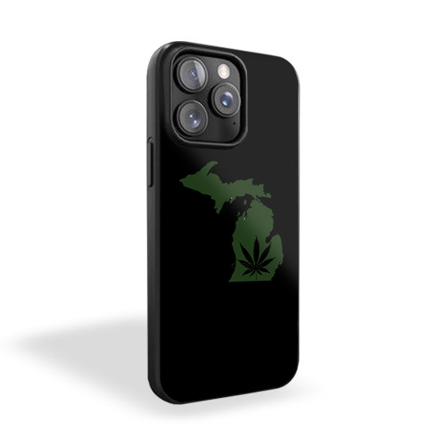 Marijuana Leaf Michigan iPhone 15 Case Cover