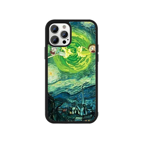Rick And Morty Goes To Starry Night Funny Parody iPhone 13 / 13 Mini / 13 Pro / 13 Pro Max Case Cover