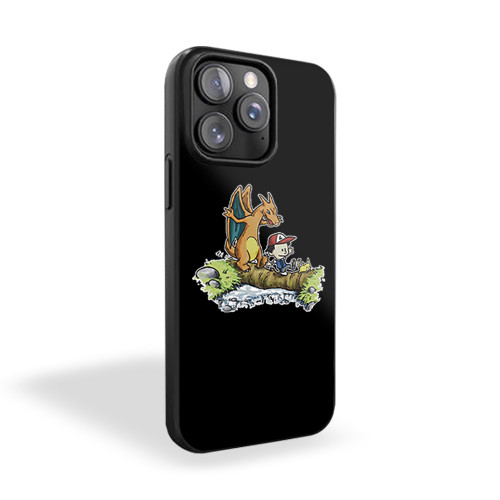 Ash Charizad Pikachu Pokemon Calvin And Hobbes iPhone 15 Case Cover