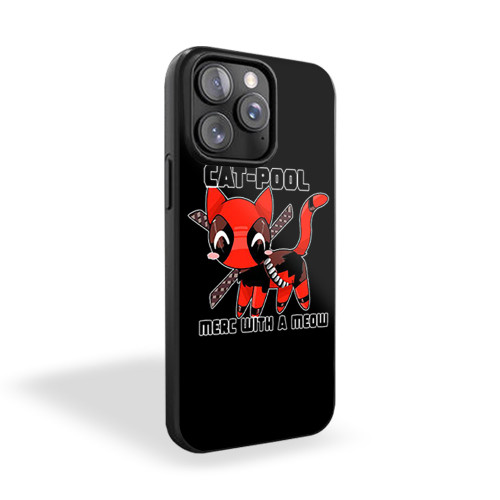 Cat Pool Funny Deadpool Parody iPhone 15 Case Cover
