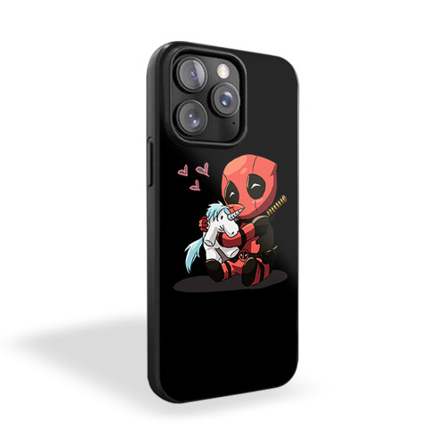 Deadpool Hugging Funny Unicorn iPhone 15 Case Cover