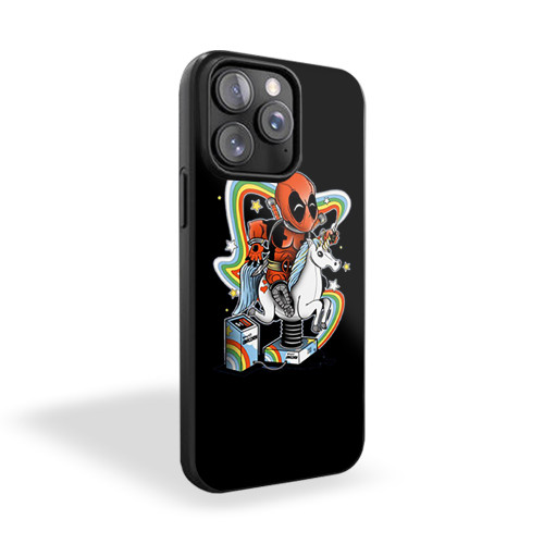 Happy Unicorn Funny Deadpool iPhone 15 Case Cover