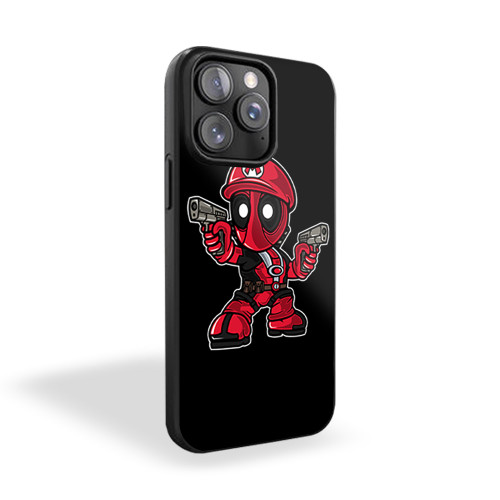 Super Mario Deadpool Shoot Guns iPhone 15 Case Cover