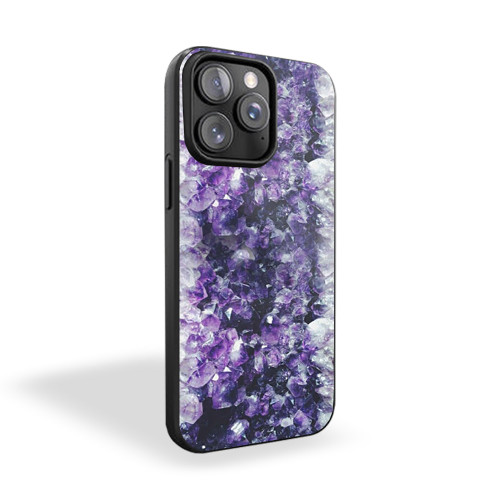 Amethyst Stone Dark Purple iPhone 15 Case Cover