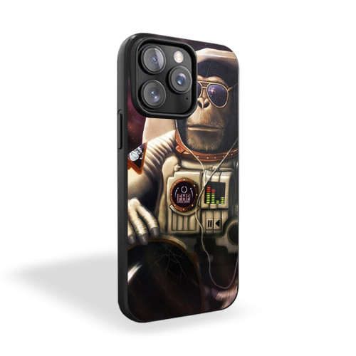 Animal Monkey Space Astronaut Cool Suit Galaxy iPhone 15 Case Cover