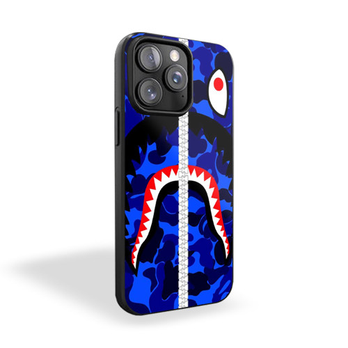 Bape Shark Blue Army iPhone 15 Case Cover