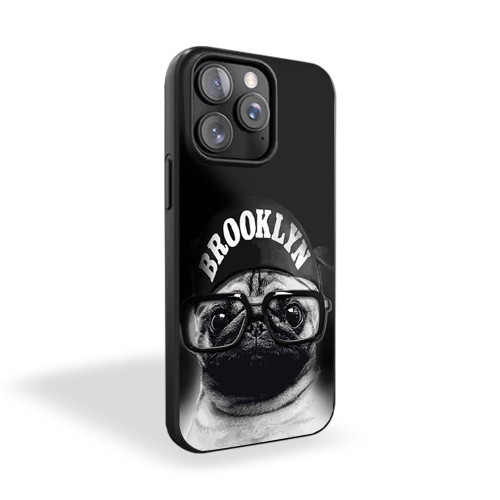 Black Spike Pug Brooklyn iPhone 15 Case Cover
