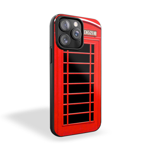 British Red Phone Booth Refrigerator Wrap iPhone 15 Case Cover