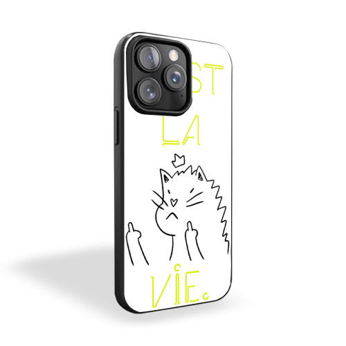 C'Est La Fucking Vie- Cat With Middle Finger iPhone 15 Case Cover