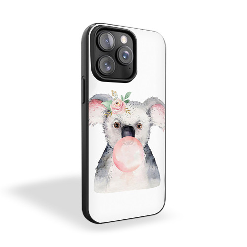 Cool Koala With Flower And Chewing Gum iPhone 15 Case Cover