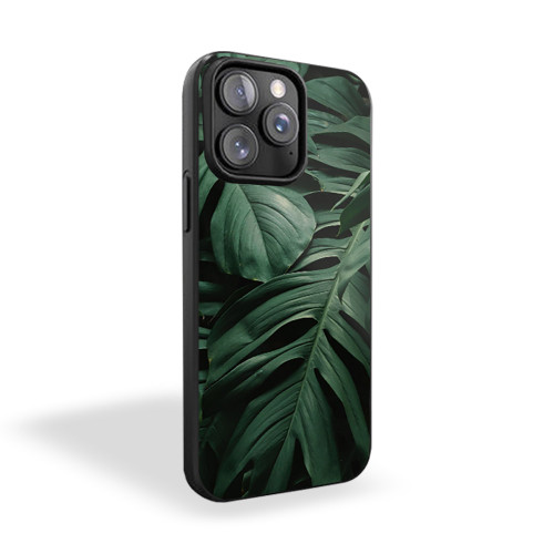 Dark Green Leaves iPhone 15 Case Cover
