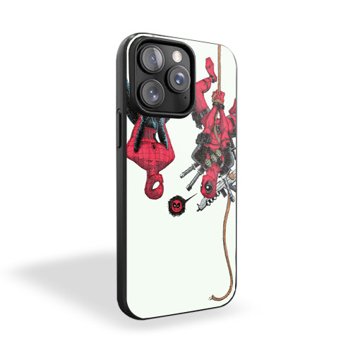 Deadpool Cool Character Funny Movie Deadpool Versus Spiderman iPhone 15 Case Cover