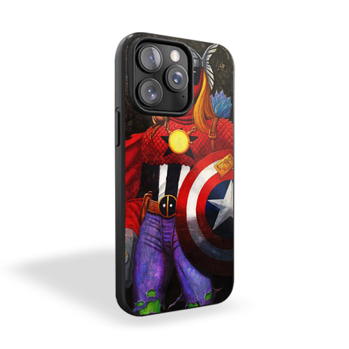 Deadpool Funny Movie As Thor Captain America Thor Hulk Loki iPhone 15 Case Cover